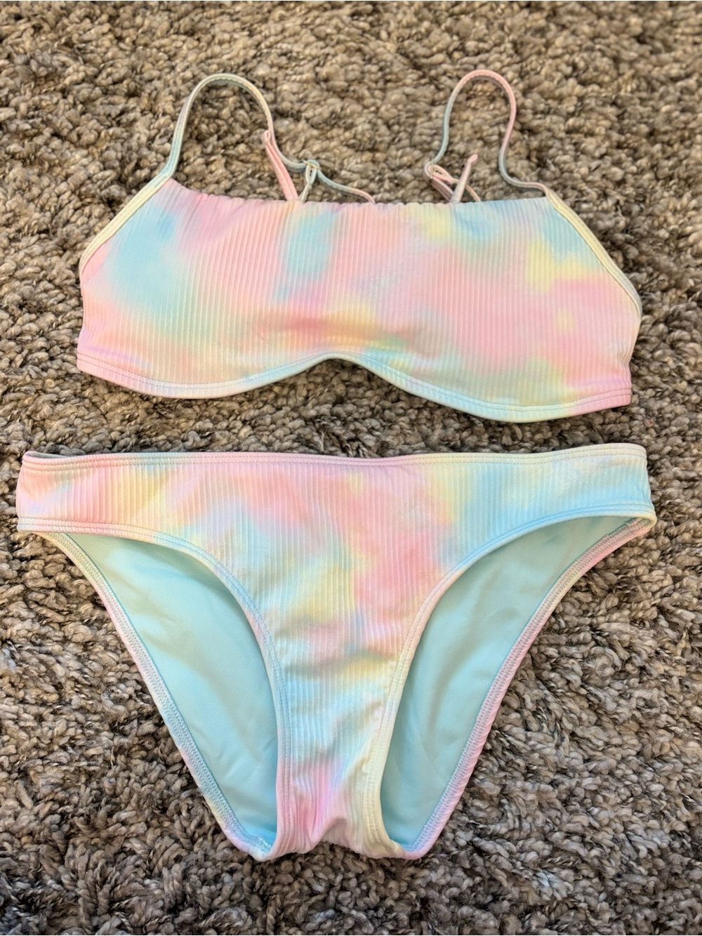 Hollister Pastel Tie-Dye Ribbed Bikini Set - Multicolor
